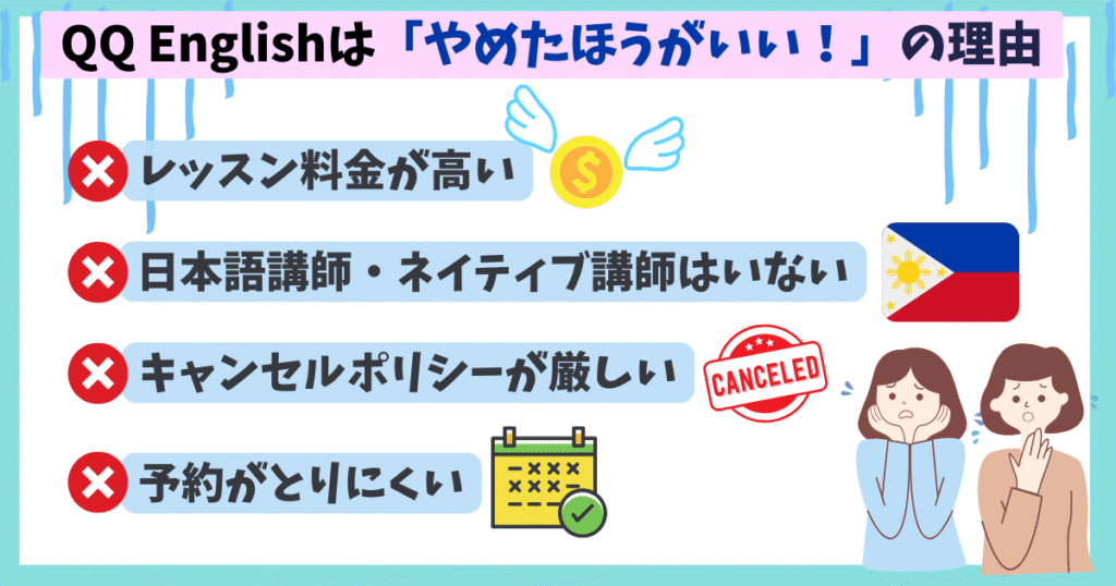 QQEnglish悪い評判4点