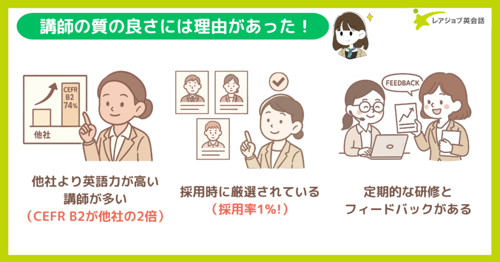 レアジョブ講師の質が良い理由